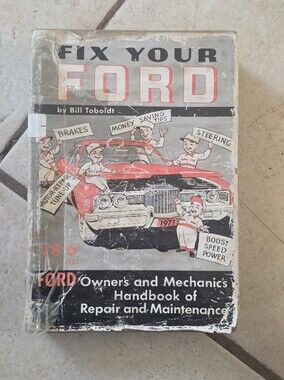 Ford Fix Your Ford Vintage Red and Black Repair Handbook Coffee Table Book